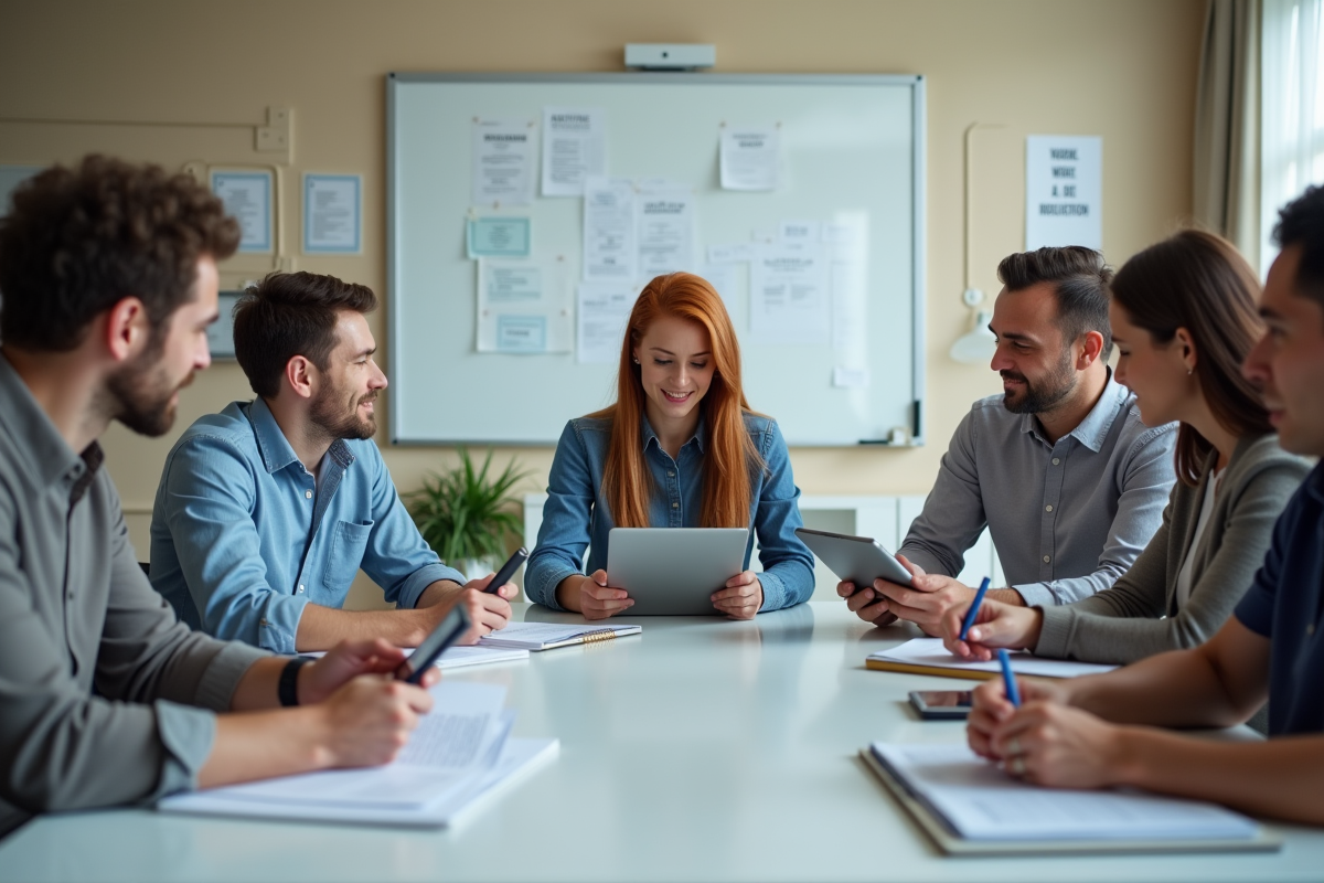 Professionnels en formation collaborative en centre de formation