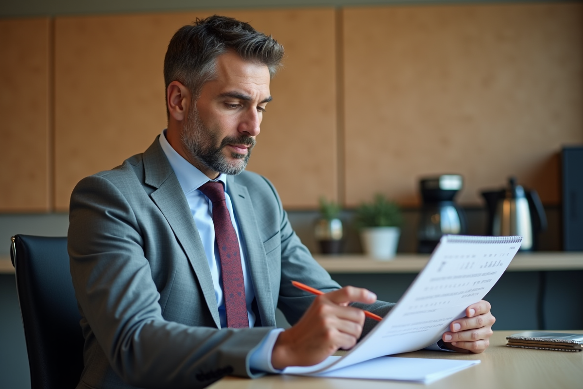 Homme en tenue décontractée planifiant une date pour un examen professionnel