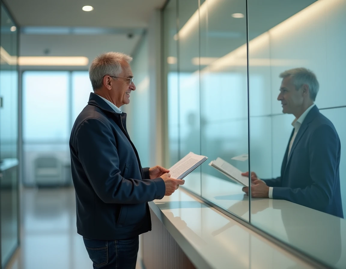 Homme discutant avec un conseiller financier en agence bancaire pour explorer des alternatives légales au retrait CPF