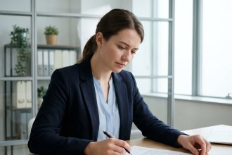 Jeune femme d affaires en réunion dans un bureau professionnel